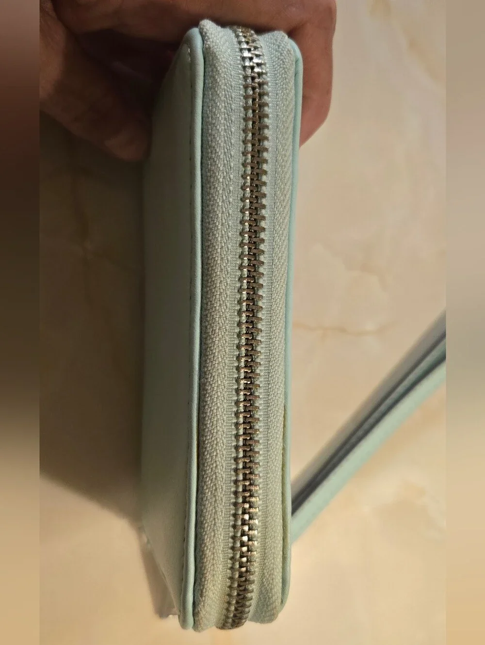 GUC! Aimee Kestenberg Dixon Leather Zip Around Wristlet Wallet – Mint Green